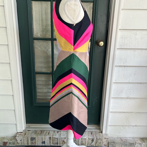 J. Crew Collection Pop-Stripe Dress Size 0 Navy Azalea G1587 - Picture 10 of 13